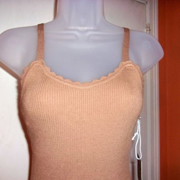 Active USA Large Khaki Knit Bodycon Dress NWT - Picture 2 of 8